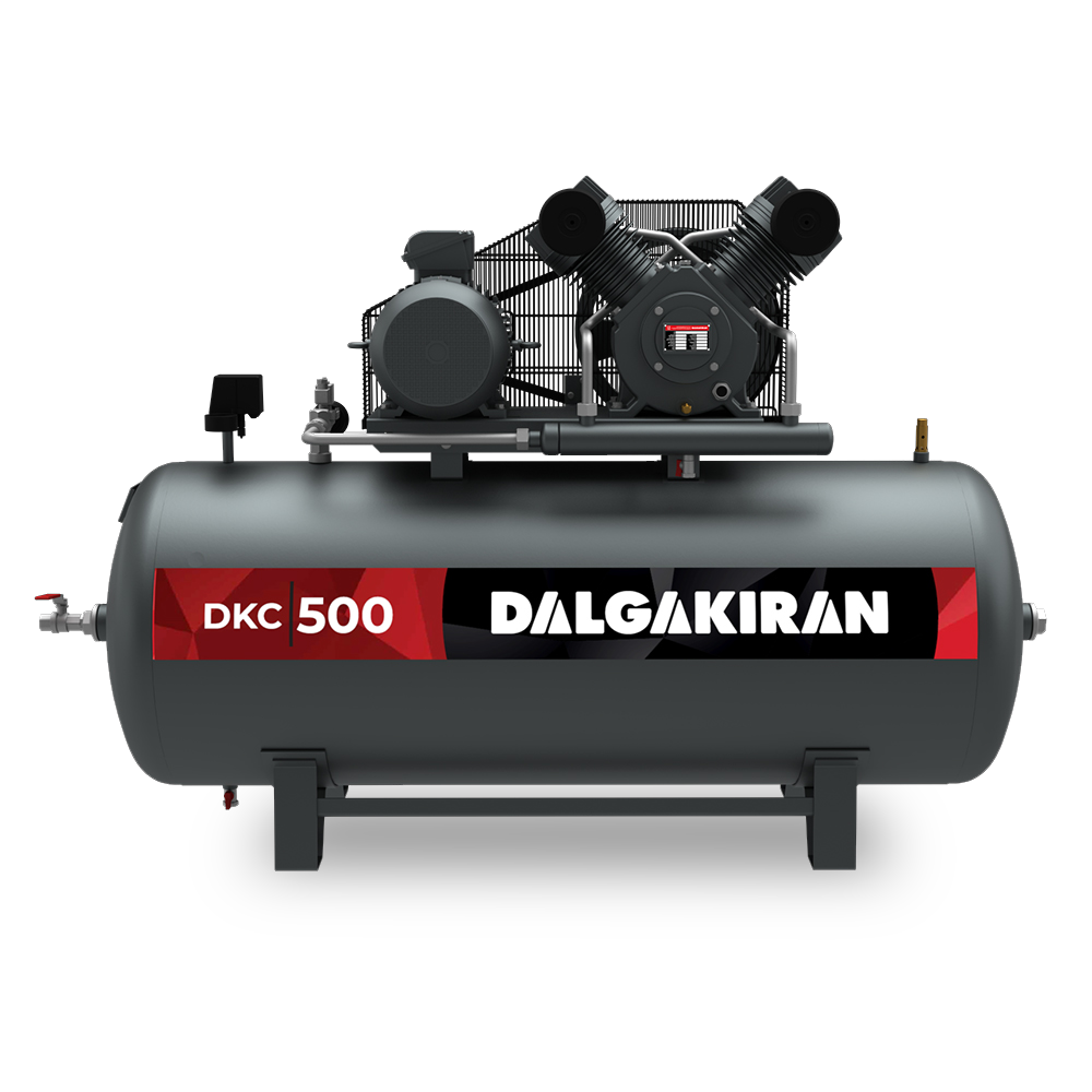 DKKC 200 - Çift Kademeli - Depolu Monofaze 230/1/50 - 12 Bar(175psi) - Atölye Tip Pistonlu Hava Kompresörü - 1,5 kW 2 Hp